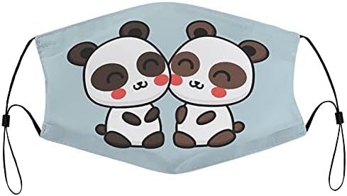 Személyre szabott Újrafelhasználható biztonsági Ruha Anyag Maszkok custommake Aranyos Pár Állat Rajzfilm Panda Ajándék Férj