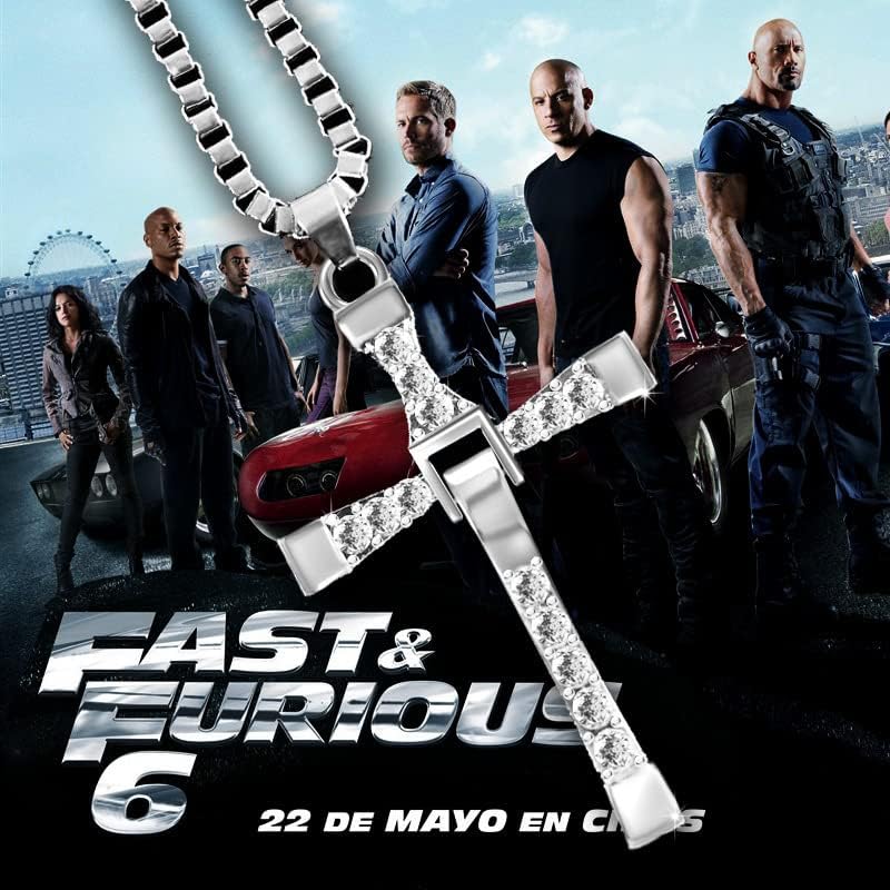 FORUBUS Toretto Kereszt Medál Nyaklánc, Vin Diesel Film Rajongók, Kereszt Nyaklánc