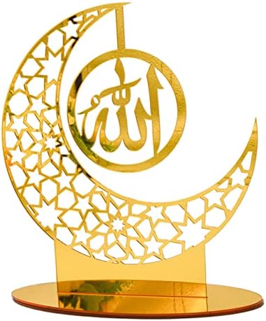 AMLESO Eid Ramadan Hold Dísz Muszlim Dekoráció az Otthoni Asztal Irodai Dekoráció Asztaldísz, Arany D