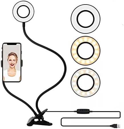 SXNBH Önarckép LED Gyűrű Lámpa Asztali Felvételi Gyűrű Lámpák Stúdió Fény Telefon tartó Videó, Fotó Smink (Szín : D, Méret : 63cm)