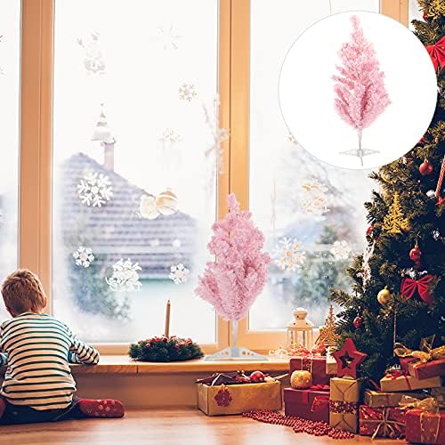 Artibetter Ser 2 Özönlött a karácsonyfa Mesterséges Asztali karácsonyfa Mini karácsonyfa Modell Ál Kis karácsonyfa Rózsaszín