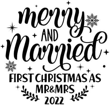 Boldog & Házasok Első Karácsony, Mint a Mr & Mrs Wall Art Matricák Motivációs Tükör Fal Vinyl Matrica falmatrica Idézetek Gyerek