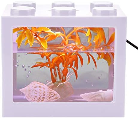 FAMKIT Akvárium Szett akvárium Párásító Kreatív Akvárium Kis akvárium LED Mini Asztali Betta akvárium Éjszakai Fény Kis