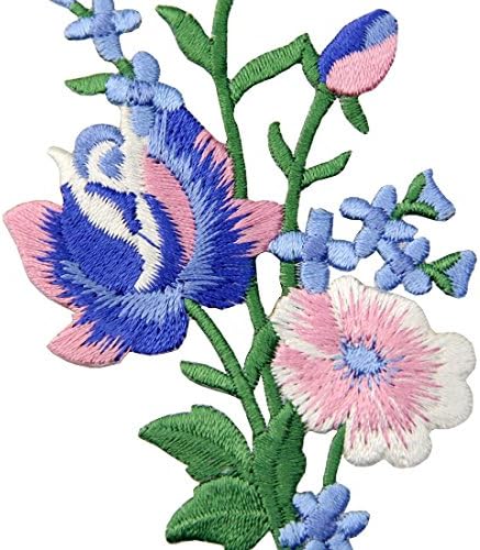 Virágok illata Bohém Javítás Hímzett Virágos Applied Vasalót Varrni Rose Jelkép, a Vörös-Fehér, Készlet 2 Db