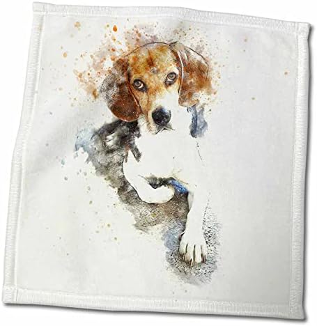 3dRose Trendi Aranyos Állat a Kutya Akvarell Illusztráció-Beagle - Törölköző (twl-272910-3)