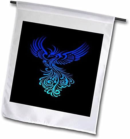 3dRose Hamvaiból Művészi Phoenix Aqua Kék Ombre A Fekete - Zászlók (fl_355290_1)