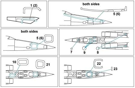 Fémes Részletek MDM4802-1/48 MiG-25RBT. Maszkok Skála Modell készlet