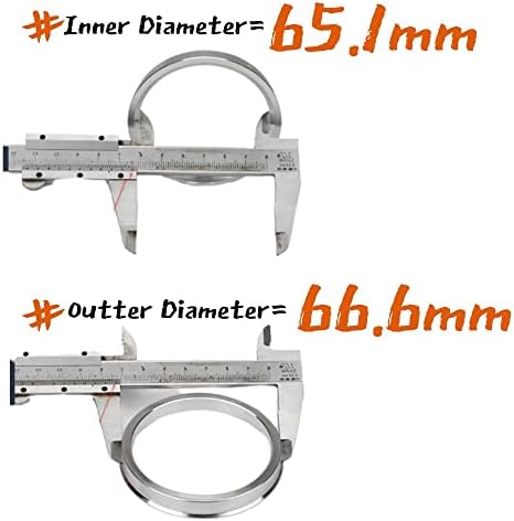 Laicarvor Hub Központú Gyűrűk 66.6, hogy 65.1 Alumínium Ötvözet OD=66.6 mm ID=65.1 mm Db(4)