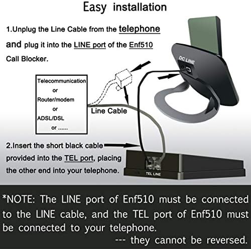 Enf510 Call Blocker a Vezetékes Telefon/Üzenetrögzítő/Home Vezeték nélküli Telefonok, Működik az Összes Analóg Telefon, Családi Funkció