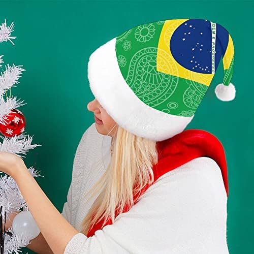 A brazil Paisley Zászló Plüss Karácsonyi Kalap Pajkos, Kedves Mikulás Sapka Plüss Színültig, majd Comfort Bélés Karácsonyi Dekoráció