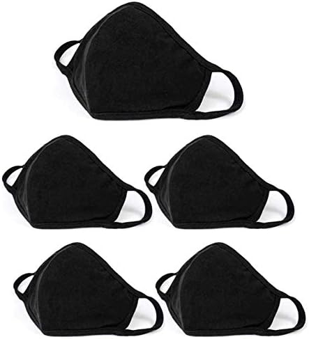 [5 Csomag] Unisex Divat Szájat Borító - Többször Használható, Mosható Lélegző Pamut Face_Masks