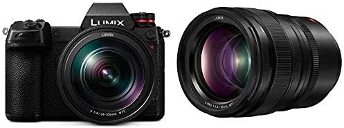 Panasonic LUMIX S1R Full Frame tükör nélküli Fényképezőgép LUMIX S PRO 50mm F1.4 Objektív, Hiteles LUMIX S Sorozat Függőleges Akkumulátor