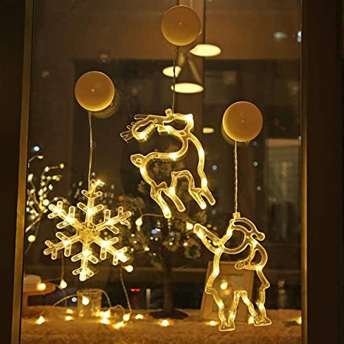 NC Led Balek lámpa Karácsonyi String Fény Bell Hópehely Szarvas Ünnepi Dekorációs lámpa, Ablak Légkör Szívó lámpa