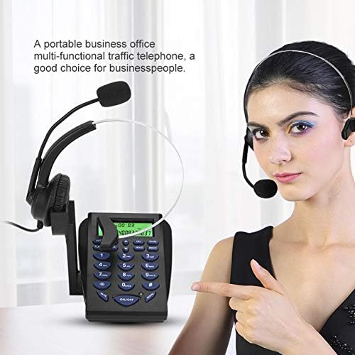 Call Center Telefon Fülhallgató, Multi Funkciós Vezetékes telefonvonal a zajcsökkentés & Bejövő Hívás Kijelző,Home & OfficeTelephone