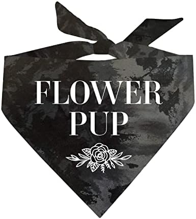 Virág Pup a Virág Esküvő, Eljegyzés Bejelentése Ropogtatni Nyakkendő Festék Háromszög Kutya Kendő (Fekete Ropogtatni Nyakkendő Festék)