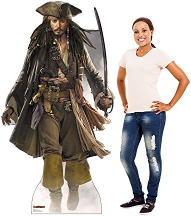 Karton Emberek Jack Sparrow Kapitány Élet Méret Karton Standup - Disney A Karib-tenger kalózai