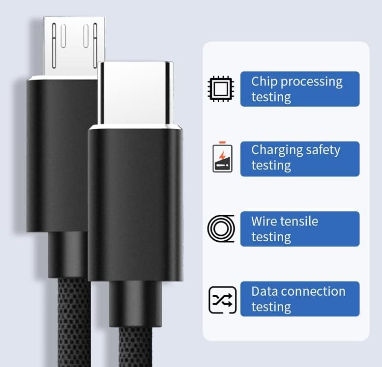 USB-c-Micro usb-gyors töltés kábel,3.3 ft, Típus C-Micro USB Töltő Fonott Zsinór， Támogatás Díjat & Sync Kompatibilis MacBook (Pro),Galaxy