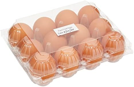 48-Pack Műanyag tojástartók, Tartja 1 Tucat Dátum Címke Tartalmazza, Ömlesztett Csomagolás Újrahasználható tojástartók Otthon a Tanyán,