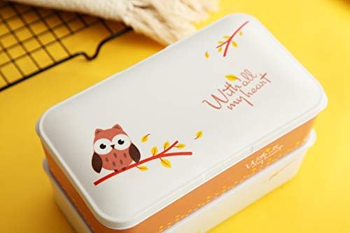 Bento Box Csomagolás, Hogy az Egészséges Étkezés | Ebédet | 2 Réteg |Környezetbarát Rakható Ebéd Konténer -Kanalat, Villát, Tömítő