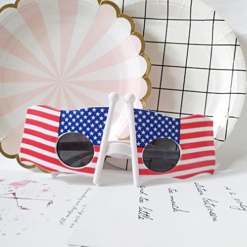 JAKADYUKS 8 Csomagok Amerikai Zászló Szemüveg USA-ban Veteránok Napja Hazafias Párt Napszemüveg Fotó Kellékek Party kellék