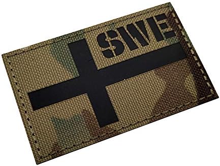 2 Csomag Svédország Lobogója IR Infravörös Fényvisszaverő Javítás, svéd Nemzeti DIY Taktikai Katonai Morál Jelkép Karszalagot Jelvények