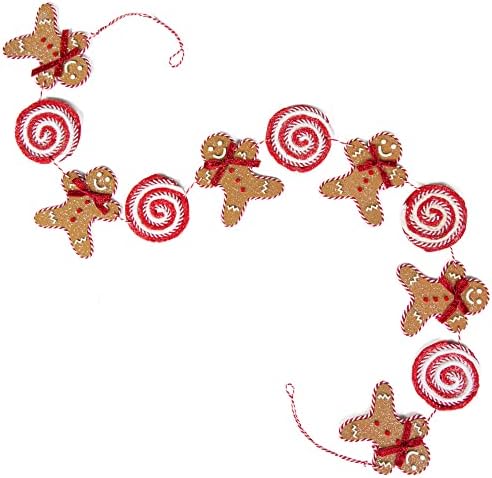 RAZ Behozatal Kringle Candy Co. 4' Mézeskalács a Férfiak, mind a Lollipop Garland