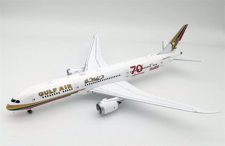 Fedélzeti 200 Gulf AIR a Boeing 787-9 DREAMLINER A9C-FG 70 éves Évforduló állvánnyal Limited Edition 1/200 FRÖCCSÖNTÖTT Repülőgép