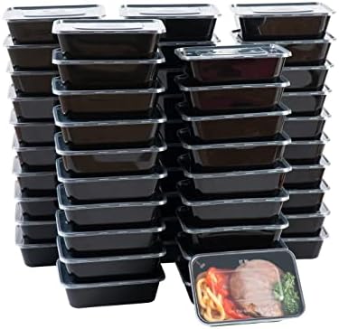 hemind Étel elkészítése Tartály 24 oz[50 Pack ] Eldobható Élelmiszer-tartály Fedéllel menni Konténerek Élelmiszer, Fagyasztó & Mikrohullámú