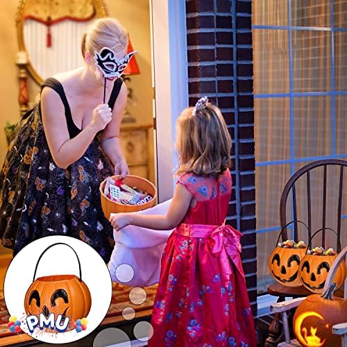 PMU Halloween Csokit vagy Csalunk töklámpás Hordoz Jack - Halloween Pumpkin Dekoráció - Candy Ajándék Kosár Gyerekeknek -