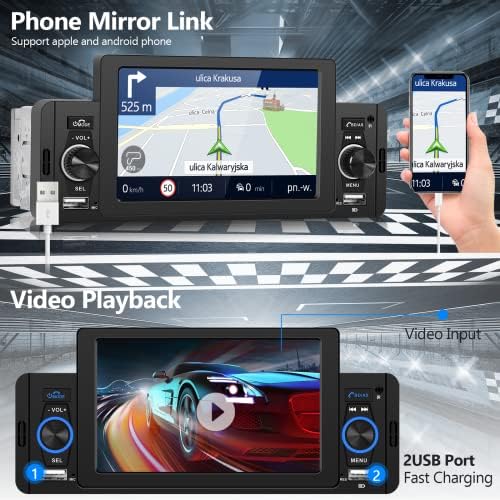 Egységes Din Apple Carplay Autó Sztereó Android Auto, podofo 5 HD Érintőképernyő Rádió támogatnia kell a Bluetooth FM Rádió Android/iOS