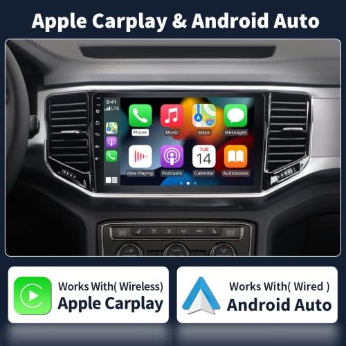[2G+32G] 9 es Dupla Din Android 11 Autó Hifi, Vezeték nélküli Apple CarPlay, Android Automata, Tükör Link, érintőképernyő, GPS Navigáció