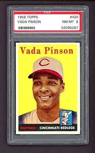 1958 Topps 420 Vada Pinson Cincinnati Reds (Baseball Kártya) PSA a PSA 8.00 Vörösök