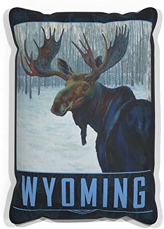 Wyoming Téli Jávorszarvas Vászon Párnát a Kanapé vagy Heverő Otthon & Iroda a Festmény a Művész Kari Lehr 13 x 19.