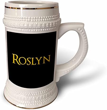 3dRose Roslyn népszerű lány neve az USA-ban. Sárga, fekete talizmán - 22oz Stein Bögre (stn_356417_1)