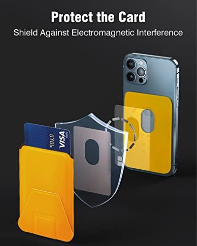 AmberVec MagSafe Tárca Kompatibilis az iPhone 14, iPhone 13 & iPhone 12 Mini Pro Max Plusz Mágneses Tárca Állni Apple Mag Biztonságos, Bőr