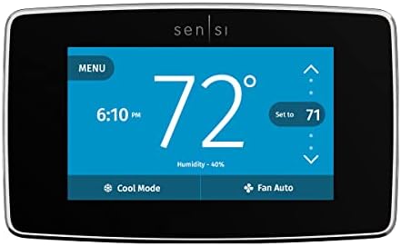 Sensi Touch Intelligens Termosztát által Emerson, ST75 - Fekete, C-Vezeték Szükséges & Emerson F61-2663 Fali Tányér Sensi Wi-Fi-vel Programozható