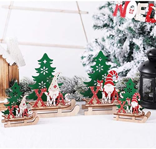 ABOOFAN Erdei Dekoráció, Asztali Dekoráció, Fából készült karácsonyfa Santa Splicing Karácsony Karácsony Otthon Asztali Asztali Dísz, Party