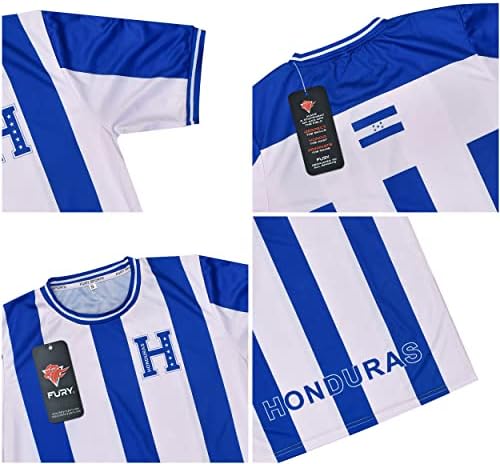 Fury Honduras Foci Mez - Honduras Foci Póló - Camiseta de Futbol Honduras Jersey Gyerekek/Férfiak/Nők/Női/Unisex