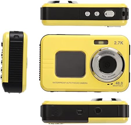 Víz alatti Kamera, 48MP Kettős Képernyő 16X Digitális Zoom Kamera US Plug 110‑240V Sport (Sárga)