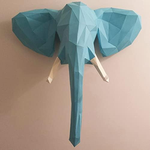 Elefánt Fej Kreatív Papír Trófea 3D Fali Dekoráció, Kézzel készített Papír Modell DIY Origami Puzzle Geometriai Papír Szobor