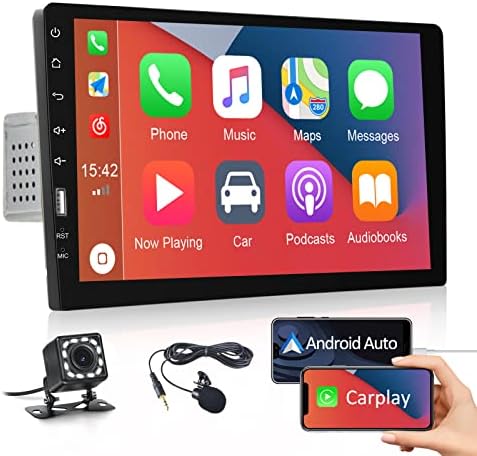 9 Inch Egységes Din Érintőképernyő Autó Sztereó Kompatibilis Apple Carplay, Android Auto, Autó Rádió, Bluetooth, majd a Biztonsági Kamera,
