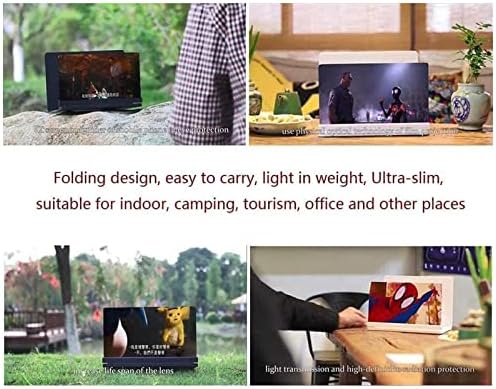 ZUASE 3D Képernyő Nagyító - 14/16 mobiltelefon Projektor Erősítő Olvasás, Filmek,Videók,Játékok Asztal Összecsukható Telefon