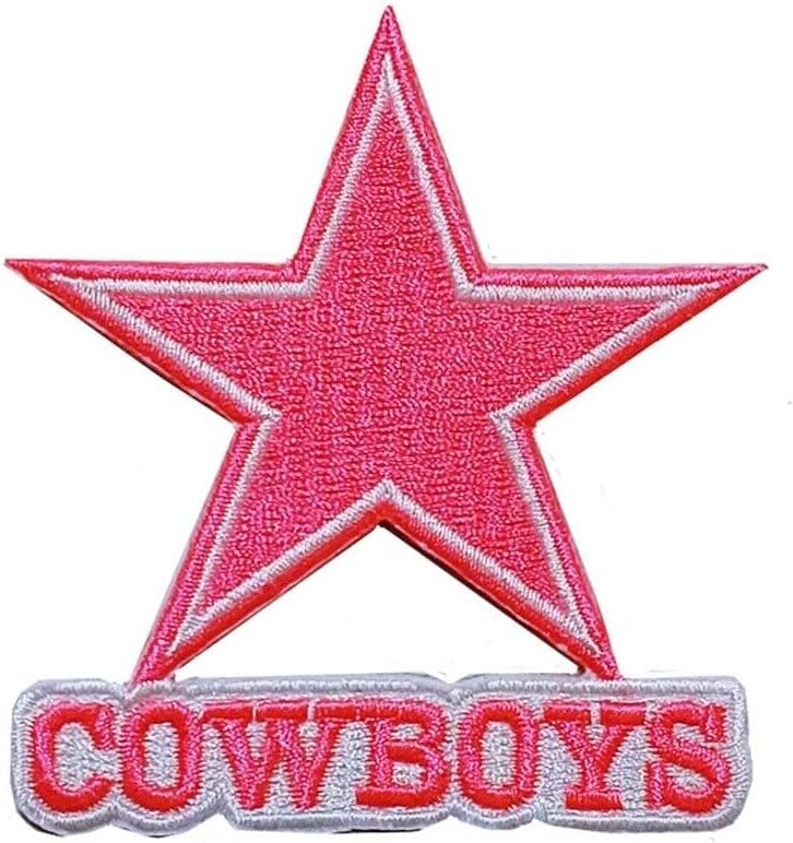Kanin Rögbi Rajongók Dallas Logó Rózsaszín Cowboyok Javítás Hímzés Amerikai Foci Rajongó Kedvenc Csapata Vasalót Varrni Hímzett
