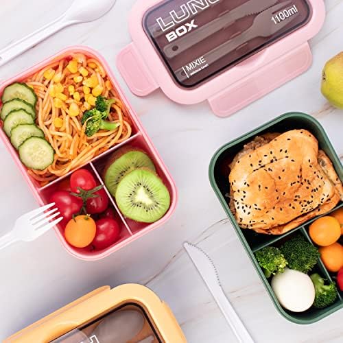 Bento Box Gyerekeknek, BPA-Mentes egyrétegű Ebédet lehet mikrohullámú sütőben Fűtés Rekesz, Nagy Kapacitású uzsonnás Doboz (Rózsaszín)