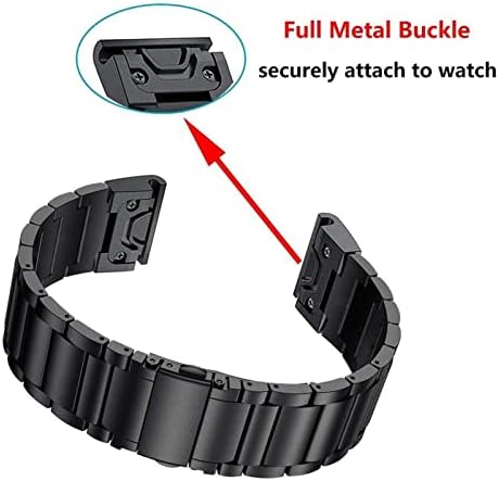 CZKE 26mm 22mm 20 mm Rozsdamentes Acél QuickFit Watchbands a Garmin QuickFit Nézni Zenekar (Szín : Fekete, Méret : 26mm)