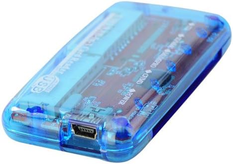 Nagysebességű Áttetsző USB 2.0 All in 1 univerzális kártyaolvasó SD/XD/MMC/MS/CF/SDHC-Kék