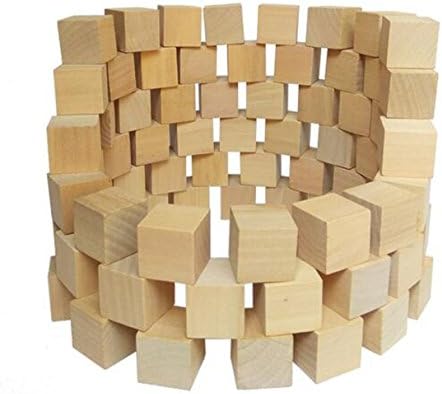 30 Db Fa Kocka - Üres Fa Tömb - Befejezetlen Kézműves Kocka Halmozási Blokkok DIY Kézműves Faragott Művészeti Kellékek (1 x 1 x 1)