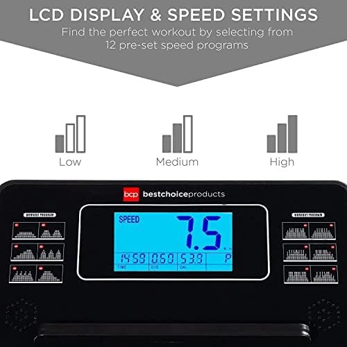 Futópad, Összecsukható Futópad Otthoni Irodai Használatra a Gyakorlat LCD Monitor, 3 Szint Kézi Lejtő 12 előre Beállított Program