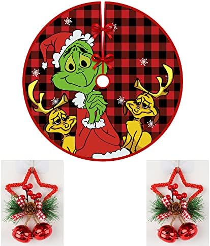 Karácsonyfa Szoknya 48 Hüvelyk Grincs Fa Szoknya Dekoráció Piros Jingle Bell a Karácsony, a Párt, Nyaralás, Szezonális Díszek