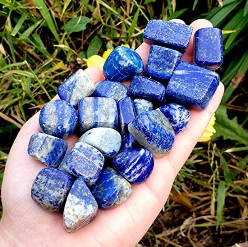 Lapis Lazuli Kézzel Polírozott Zuhant Kövek Természetes Gyógyító Metafizikai Csakra Kristály, Drágakő Mintadarab - Készlet 2db